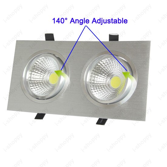 High Power 6W/10W/14W/20W/30W LED COB Recessed Light Dimmable/N Dual Head Grille Lamp Hotel Living Room Silver Shell