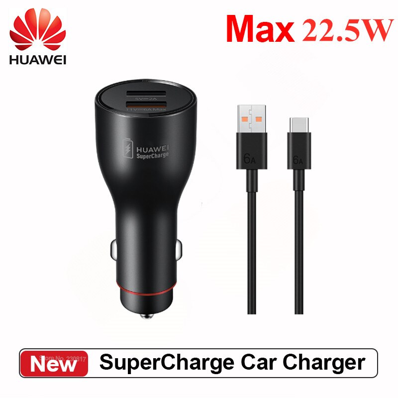 Originele Huawei Supercharger Car Charger Snellader 66W 11V6A 10V4A 5V3A Qc 4.0 Compatibel 6A Type C Kabel Voor mate 40 Pro: Max 22.5W
