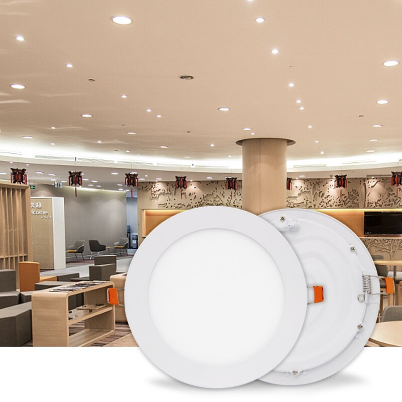 Panel Led-luz redonda de interior-Iluminación 220v techo ultrafino-empotrado-Downlight 3W 6W 12W 18W