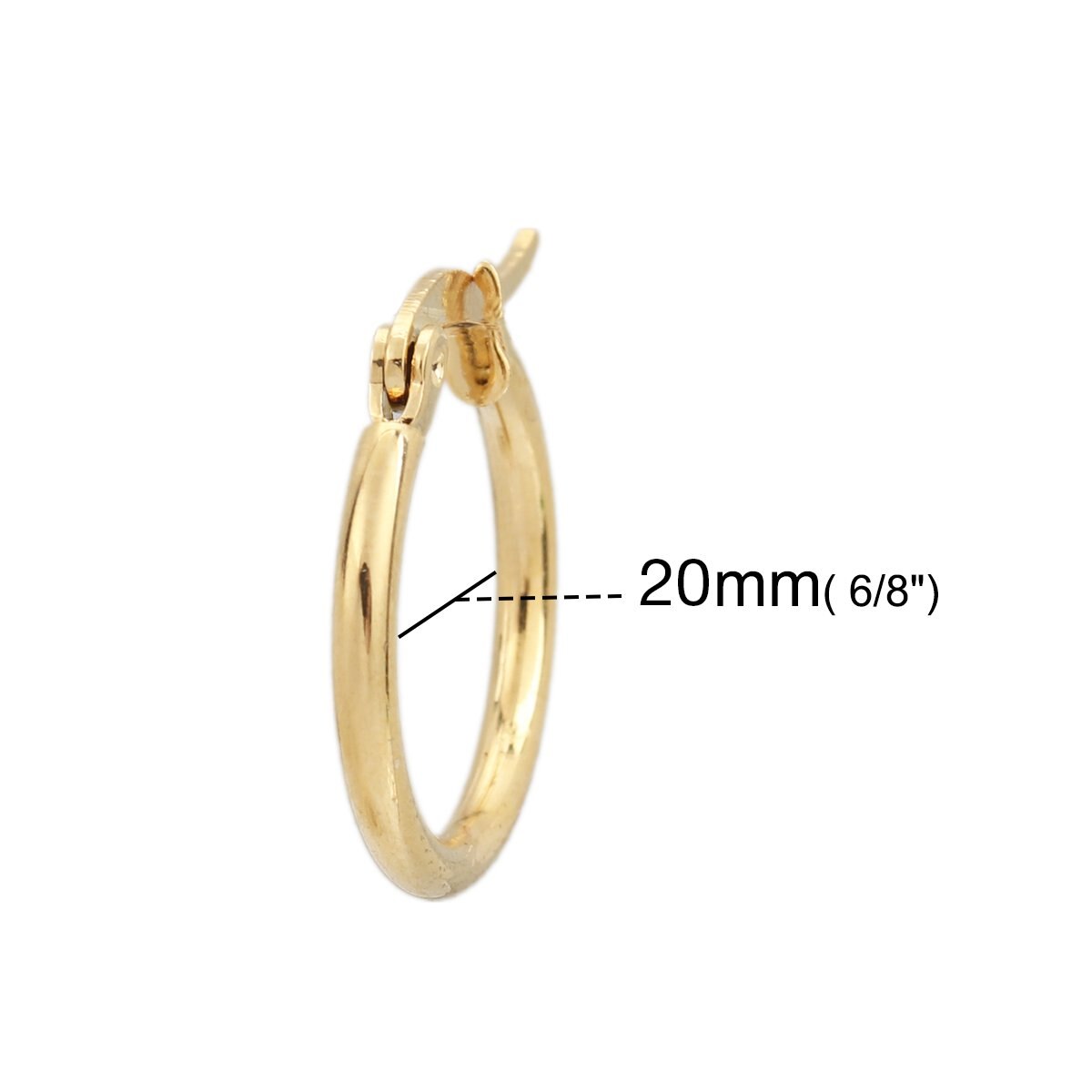 Trend 304 Rvs Oorringen Ronde Goud Kleur Hoops Oorbellen Voor Vrouwen Party Sieraden , 1 Paar