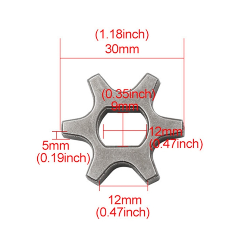 Gear Drive Vervangen Tandwiel Gear Asterisk 3/6/7 Tanden Elektrische Kettingzaag Ketting Hoek Grinder Elektrische Zaag Gear: Zilver