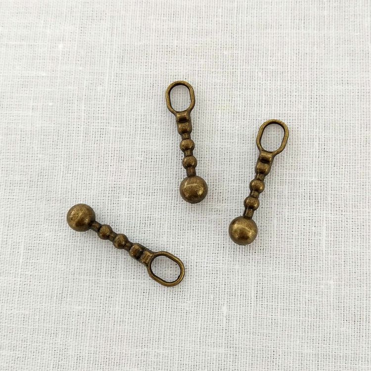 Meetee-sac à tirette métallique 3 #25mm | 30 pièces, avec tirette, pendentif en Bronze, bricolage, réparation de veste, fermeture éclair, accessoire matériel pendentif ZT017: Antique En Laiton