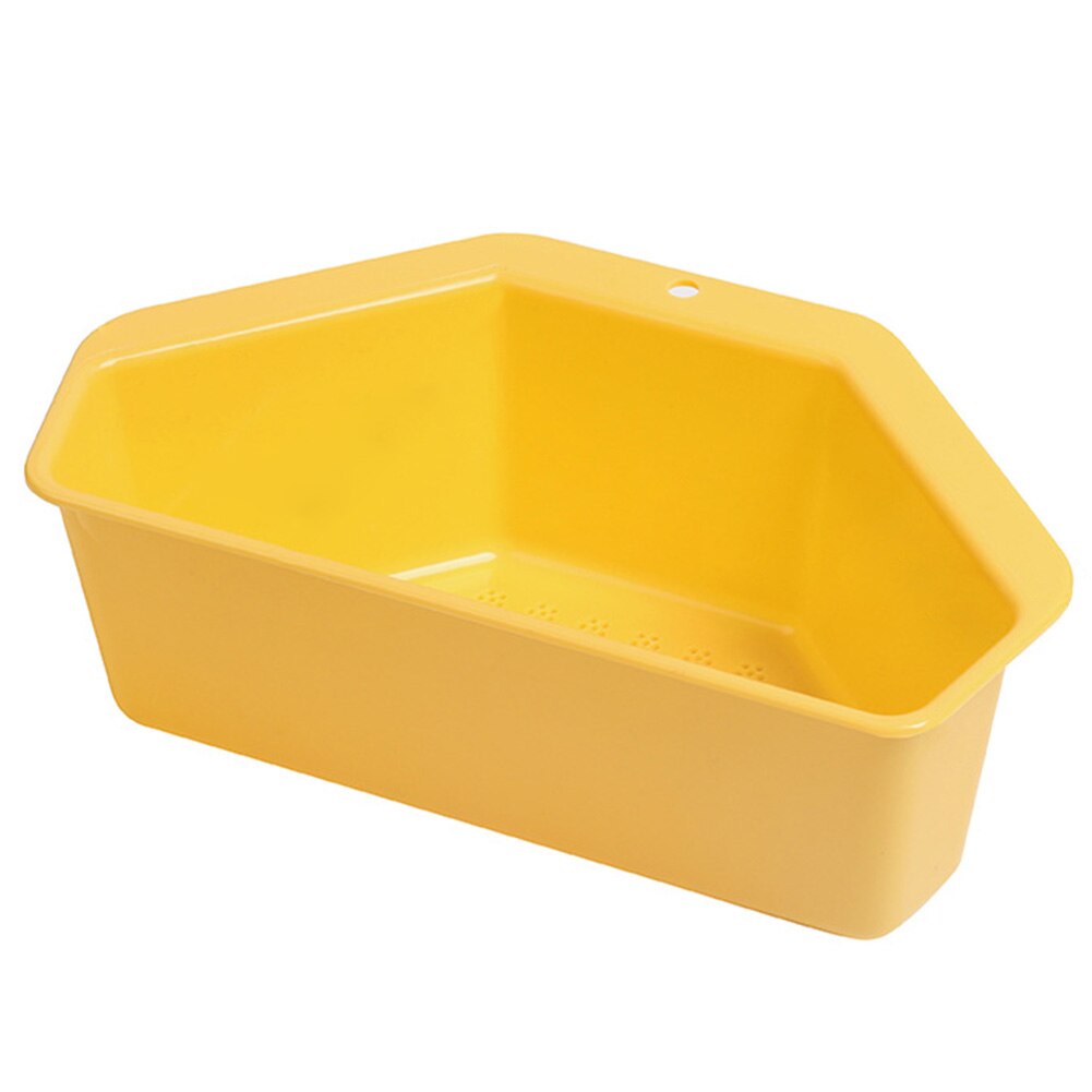 Narożny zlew spustowy stojak pojemnik na zlew kuchenny stojak przyssawka umywalka uchwyt na gąbkę łazienka narożnik Organizer robić kuchni narzędzia: żółty