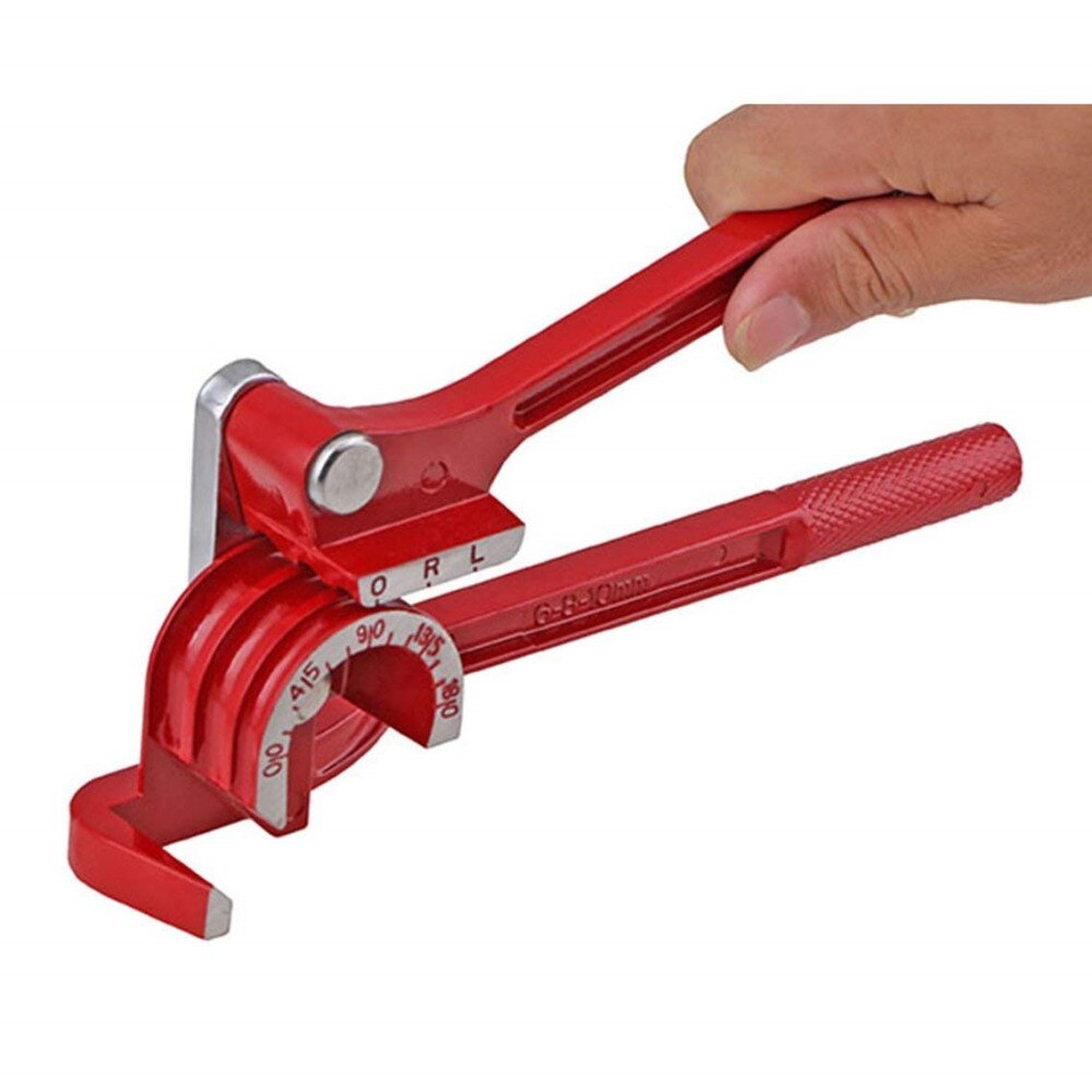 3 in 1 180 Tubing Bender 6Mm/8Mm/10Mm Forming Bending Bender Tool Pliers Manual Pipe Bender Aluminum Copper Pipe Bender red