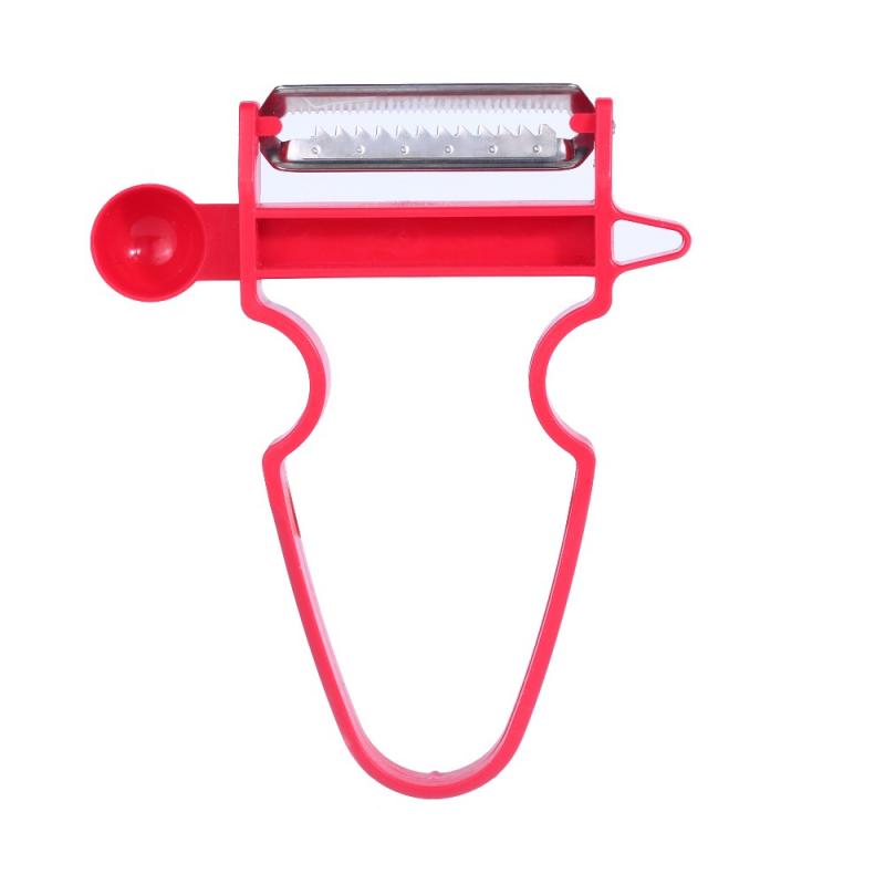 Ensemble de 3 pièces magique Trio éplucheur, trancheur, broyeur, Julienne, incroyable, multi-pelage, lame en acier inoxydable, accessoires de cuisine: red