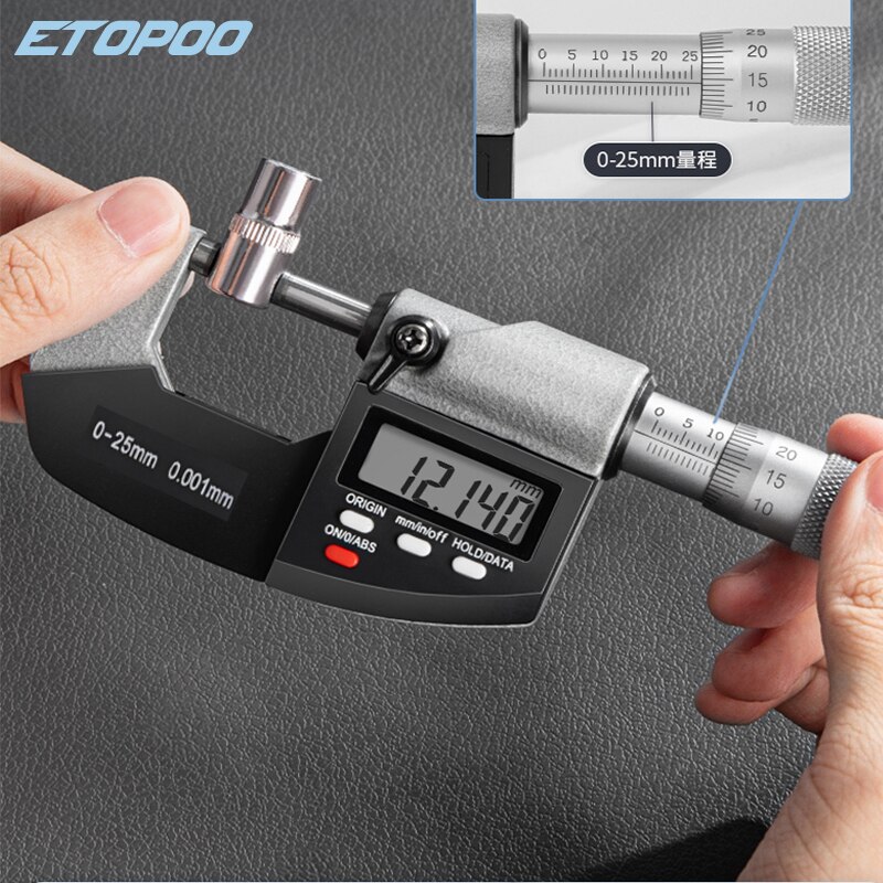 Wysokiej jakości 0-25Mm mikron cyfrowy zewnętrzny mikrometr elektroniczny mikrometr 0.001Mm cyfrowy miernik narzędzia pomiarowe
