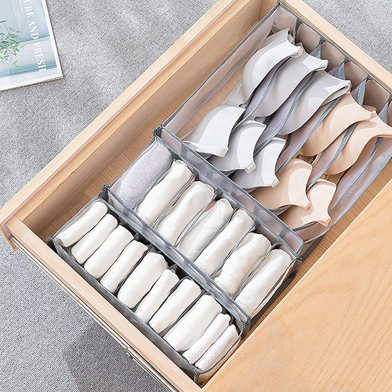3Pcs/Set Foldable Underwear Bra Organizer Storage Box Drawer Closet Organizers Divider Boxes Bedroom Wardrobe Closet Organizer