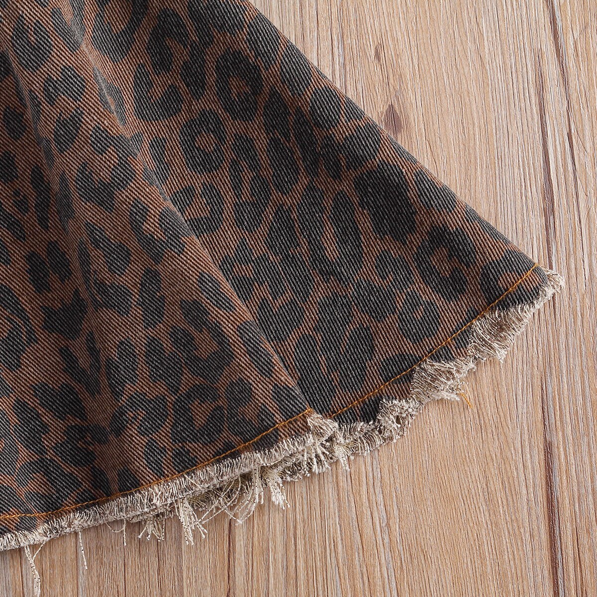 Pantalones acampanados con estampado de leopardo para niñas pequeñas pantalones con rasgado ropa de primavera y otoño 1-6 años