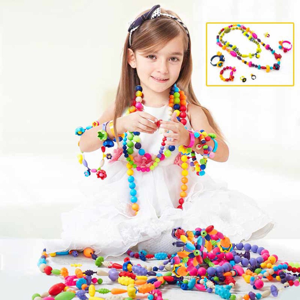 300pcs/pack DIY Jewelry Kid Beads Snap together Children Fun Kit
