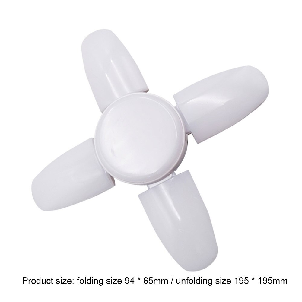 E27 Deformable LED Garage Light Bulb 3/4 Blades Foldable Adjustable Angle Ceiling Light Home Warehouse Bright Lighting Lamp: 4 Leaf Light 52 LED