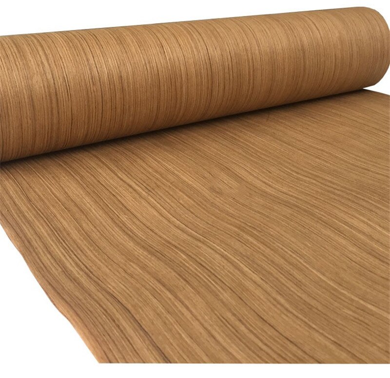 Chapa de ingeniería de madera de teca tailandesa técnica, E.V. Grano recto a rayas Q/C 50cm x 250cm