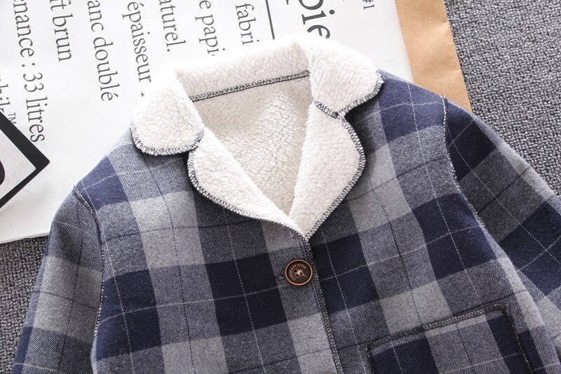 Spring Autumn Kids Gentlemanly Costume Children Boys Girl Cotton Jacket Toddler Casual Clothes Infant Plaid Clothing