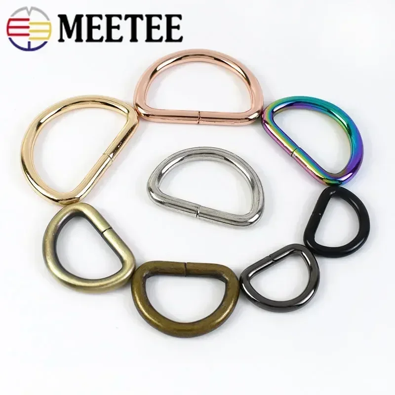 10 Uds. Hebillas de correa de Metal de 13-50mm para bolso, mochila, cinturón, hebilla de anillo O D, correas, Collar de perro, cierre de bucle, accesorios de cuero DIY