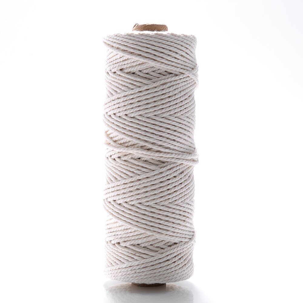 1 2 3 4 5 6mm Natural Cotton Twisted Rope Macrame Cotton Cord Twine String DIY Craft Making Tassel Knitting Thread( not 1 roll): 2mm X 10meters