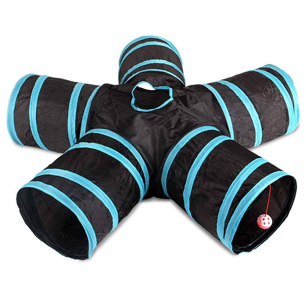 Gato prático túnel pet tubo dobrável brinquedo do jogo ao ar livre indoor kitty filhote de cachorro brinquedos para o enigma exercício escondendo treinamento e r: Five channels