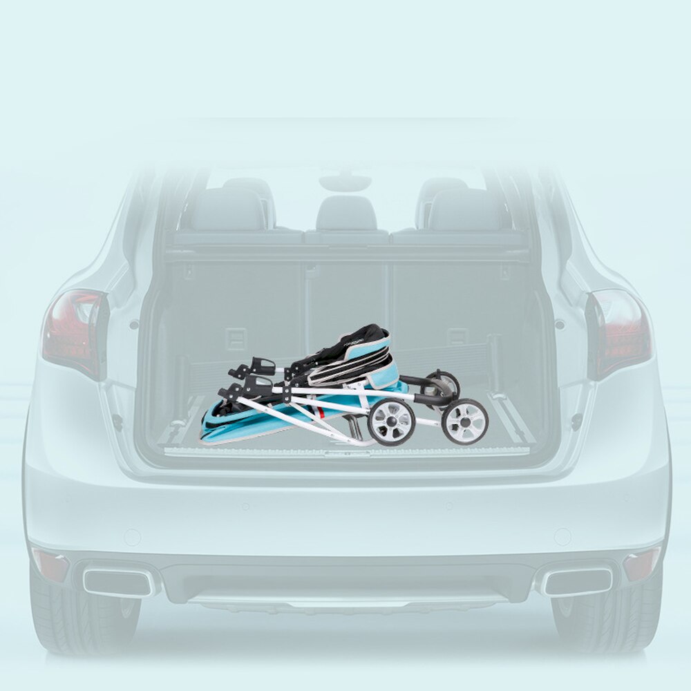 Hond Wandelwagen 4 Wiel Voorwiel 360 ° Rotatie Achterwiel Met Rem Voor Uitje Vouwen Eenvoudig Te Monteren Belasting capaciteit 20Kg