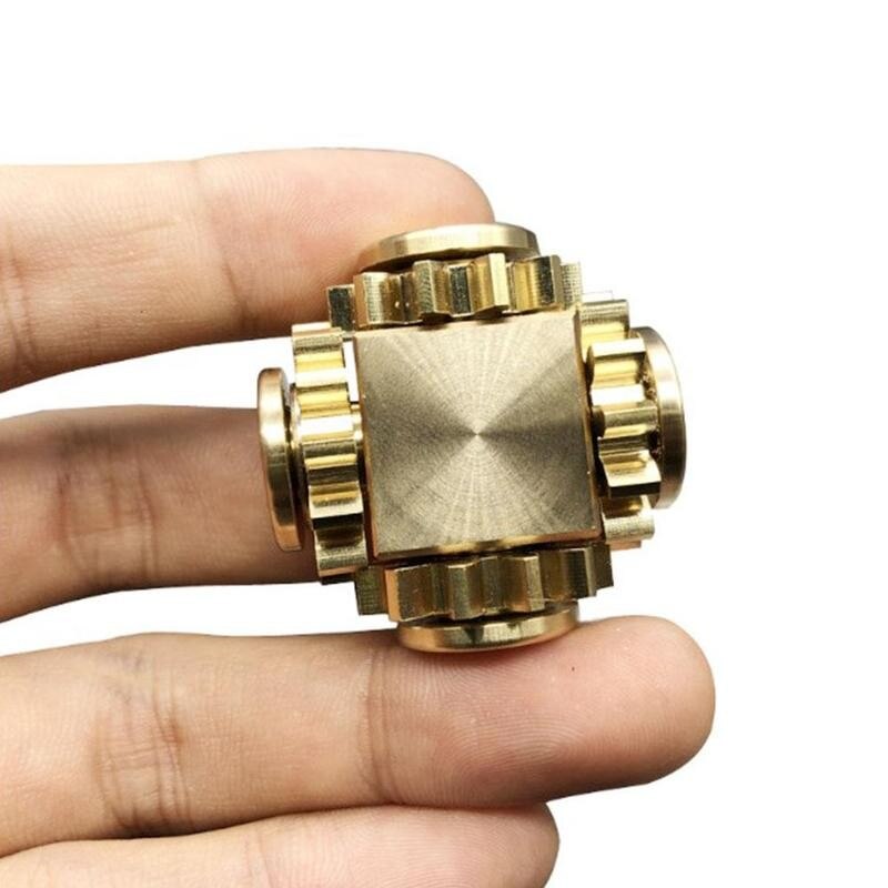 Fingertip Gyro Gear Linkage Cube Pure Copper Finger Mechanical Gyro Adult Decompression Toy Fingertip Gyro