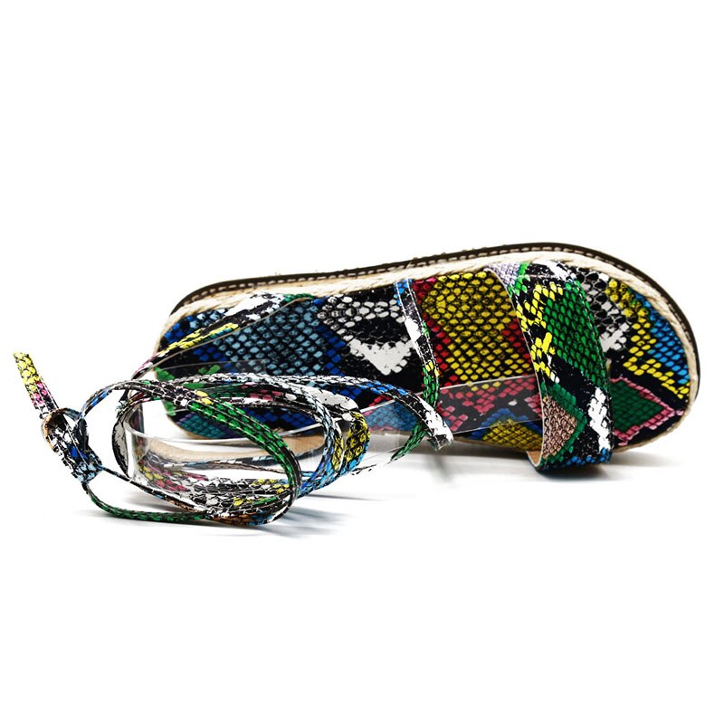Sandalias de serpiente de verano para mujer, tacones de plataforma, correa cruzada, tobillo, encaje, Peep Toe, , zapatos de de playa para mujer