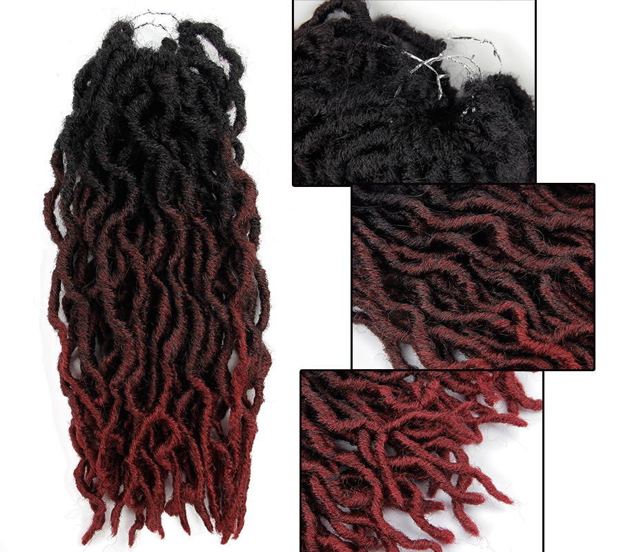 Faux Locs Gehaakte Haar Krullend Dreadlocks Haar Extensions 18 Wortel/packet Gehaakte Krullend Haar Synthetische Faux Locs Haar Stuk