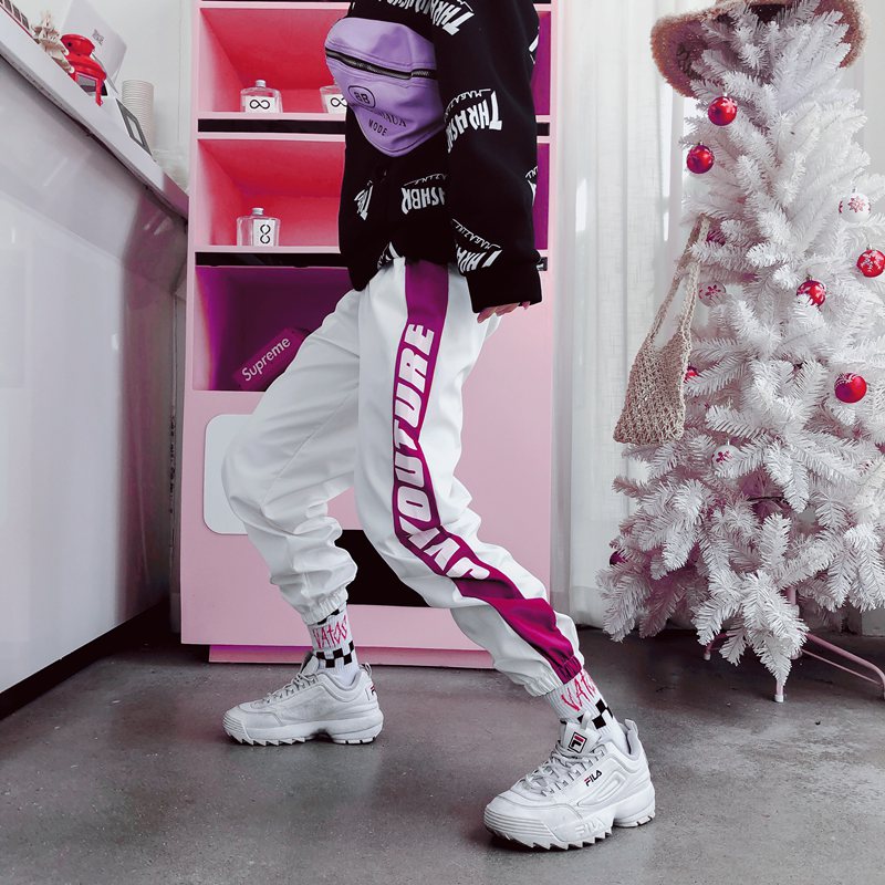 Höhe Hüfte hüpfen Hosen Männer verlieren Pluderhosen Jogger Hosen lässig Schweiß Tragen Männliche: Beige / XL