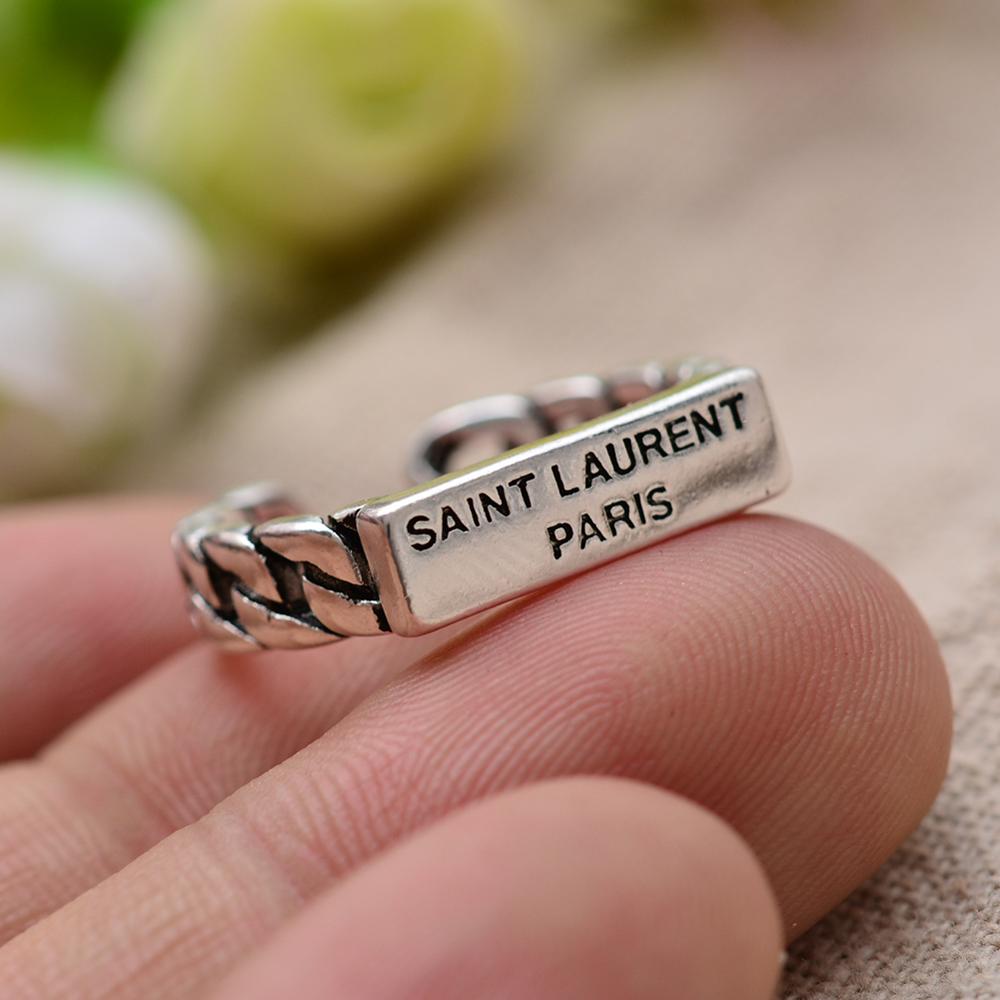 ¡Novedad de Anillo de Plata de Ley 925 con letras elegantes, joyería Original para mujer, , de de Navidad