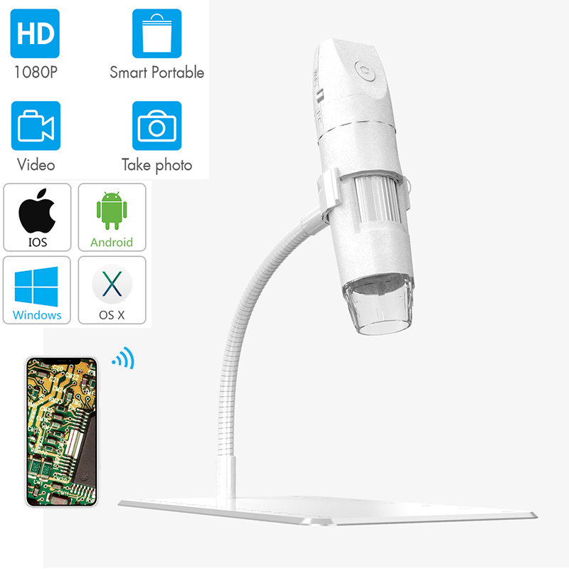 1000x WiFi Digital Microscope inskam316 Portable HD 1080P USB Microscope Camera with Snake-Tube Bracket SwitchFor IOS Android PC