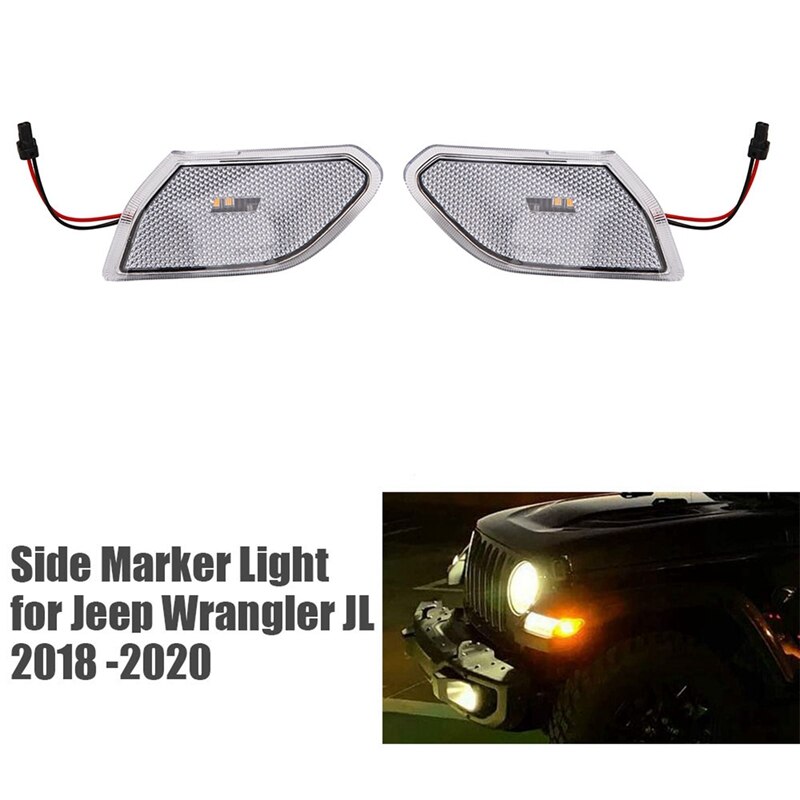 Front Led Richtingaanwijzers Lamp Fender Side Maker Parking Verlichting Voor Jeep Wrangler Jl