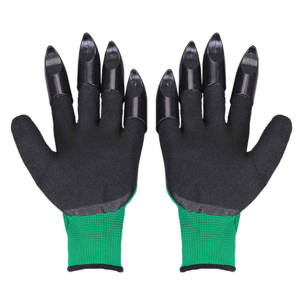 Guantes de jardín con 8 puntas de los dedos, herramientas de trabajo de Latex para excavación, plantación de sarpullidos, resistentes al agua, 1 par: 8