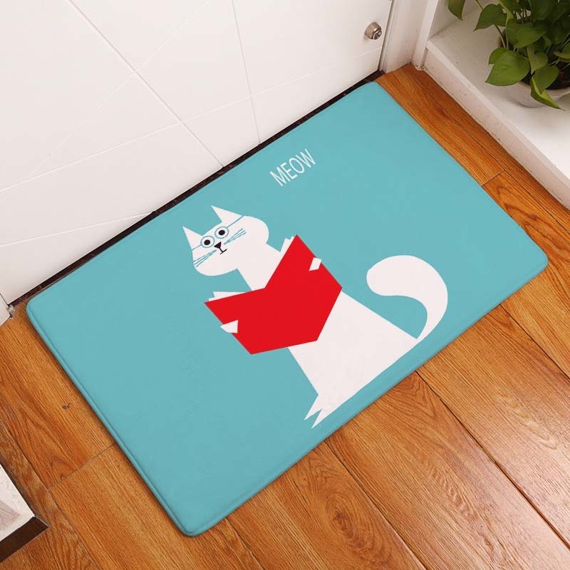 Kawaii velkomst gulv dørmatte dyre katt trykt dårlig kjøkken tepper dørmatte katt gulvmatte til stue anti-skli teip