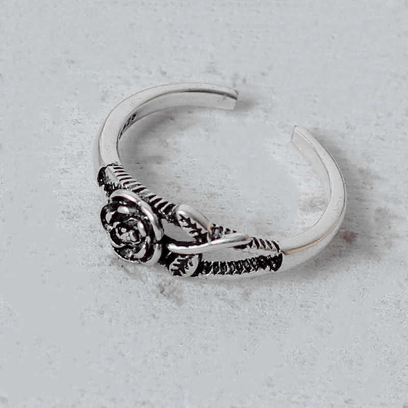 925 Sterling Zilver Rose Bloem Verstelbare Ringen Voor Vrouwen Verloving Sieraden Accessoires