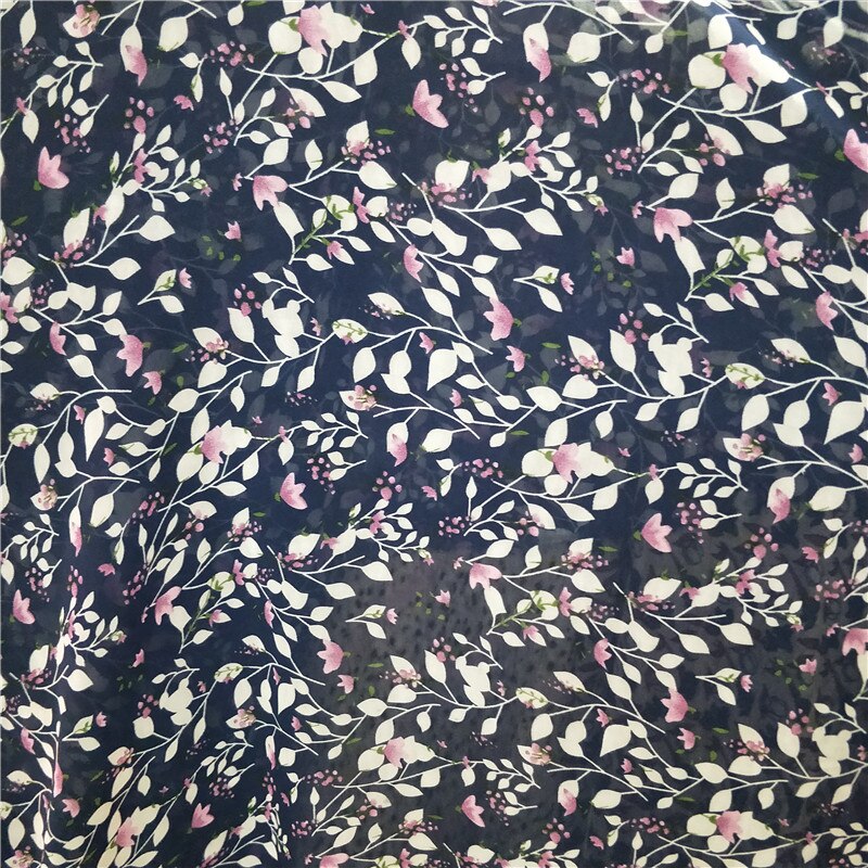 Blommig chiffong tyg klänning liten cape kjol klädestillbehör mikro transparent tryckt tyg