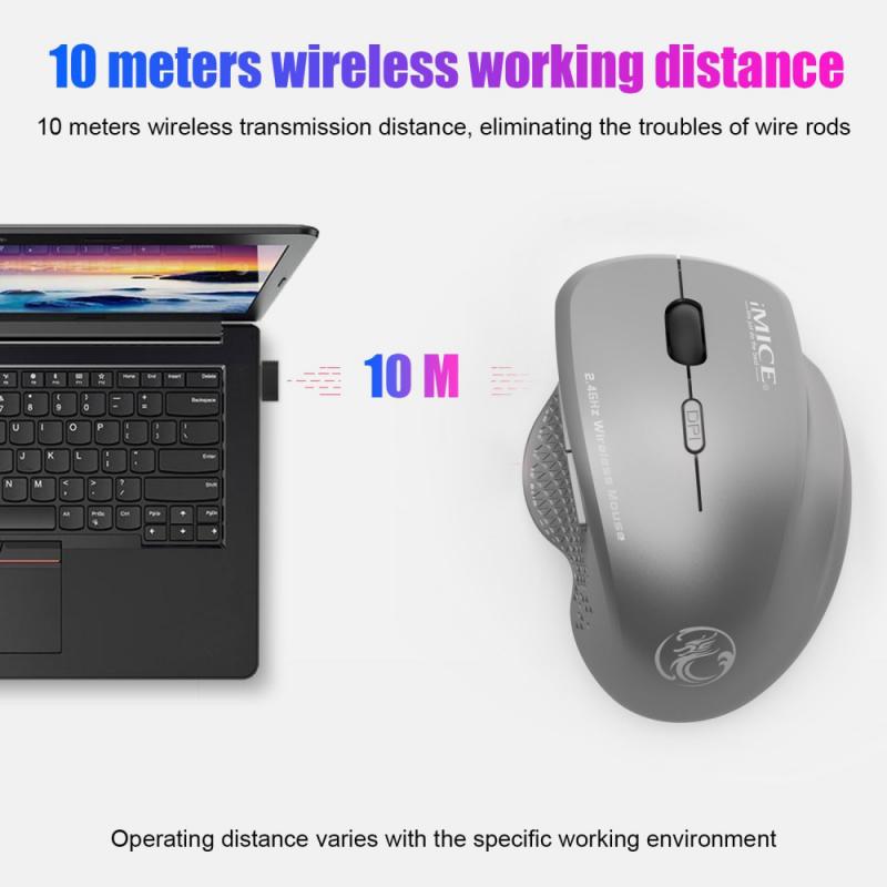 IMice Wireless Mouse 6 Buttons 2.4G Optical USB Mouse Palm Shape 1600DPI Ergonomic Gaming Mouse For PC And Laptop