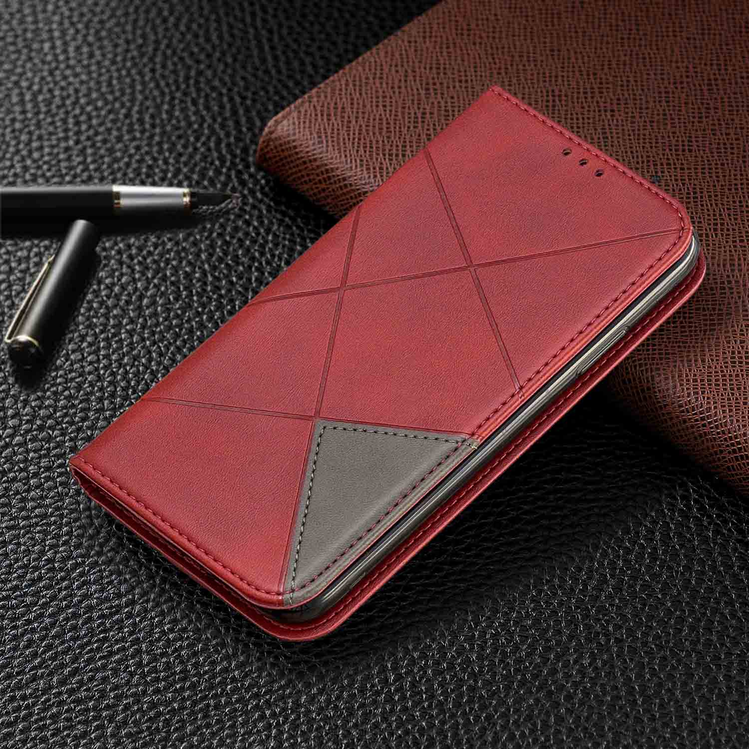 Magnete attirare per il caso di Samsung Galaxy A01 UNA 01 A015F SM-A015F SM-A015G SM-A015M copertura per Samsung A21 SM-A215F/DS in pelle coque: A01 / Rosso