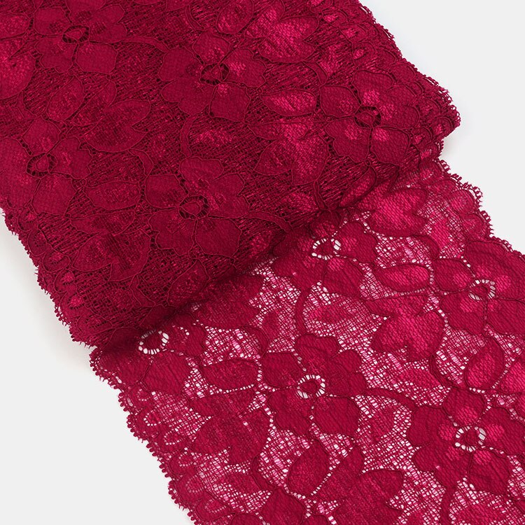 Ruban de dentelle souple à motif Floral de 16cm, fournitures d'artisanat en dentelle, robe pour vêtements dessus soutien-gorge décoration blanche, guipure dentelle: Burgundy