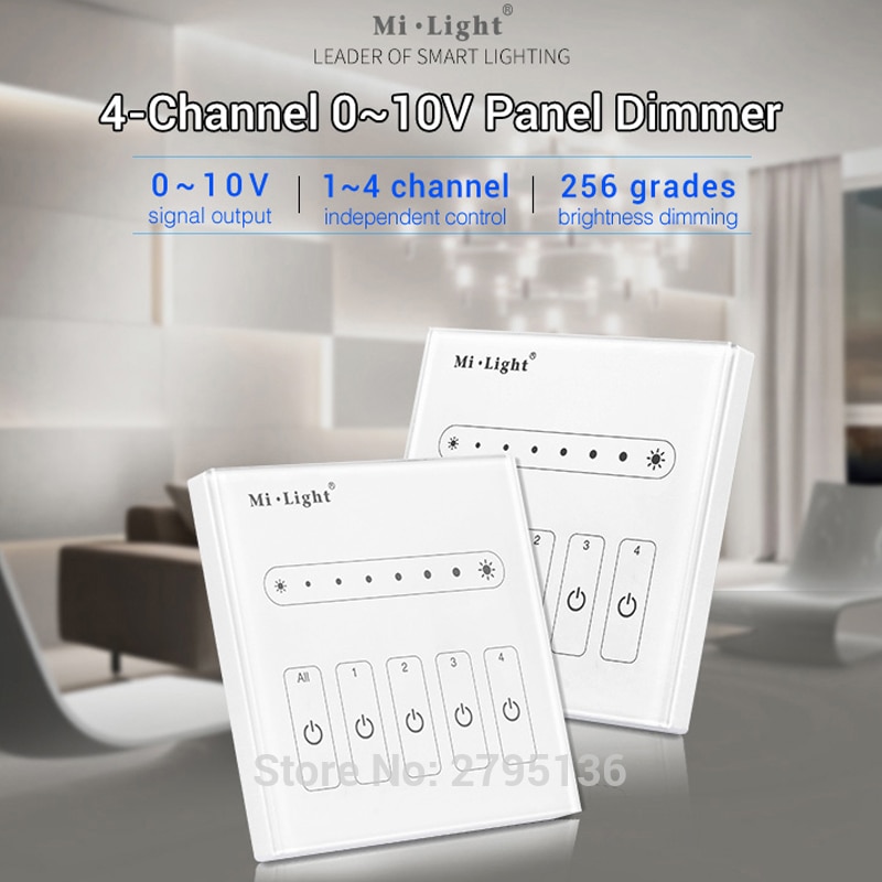 L4 touch led strip dimmer switch 220v Wall-mounted Panel Dimmers of light signal output 4-Channel 0~10V controller for led lamp