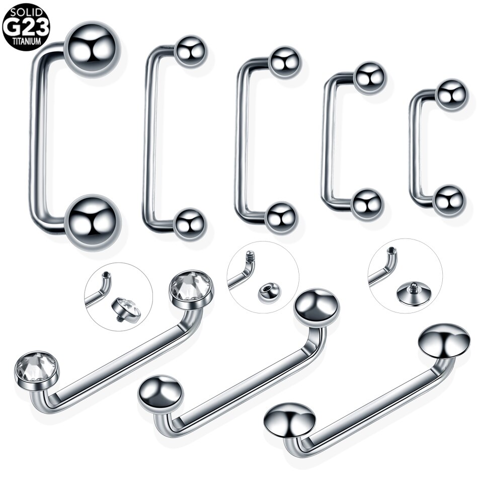 10 stuks/partij  g23 titanium oppervlakte barbell 14g 16g micro dermale piercings kristal dermale anker piercings lichaamssieraden piercings