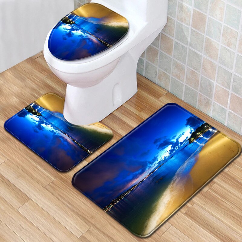 Ster badkamermat toilet driedelige set badmat badmat baddecoratie badkamertapijt badmatset