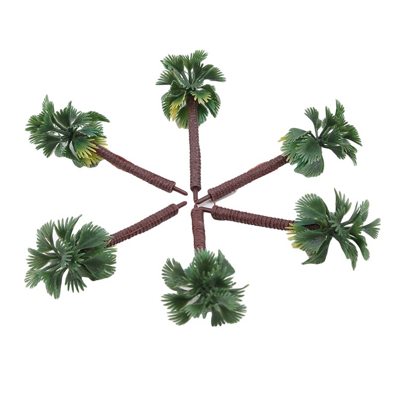 Diorama Scenery Model Artificial Palm Tree Leaves 6pcs Layout Rainforest Plastic Palm Tree Artificial Plastic Tree: 7cm