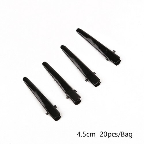 20pcs/bag Iron Hair Ornaments Duckbill Folder Waves Hairpins Base For Hair Clip Claw Findings Jewelry Making: 45mm Black