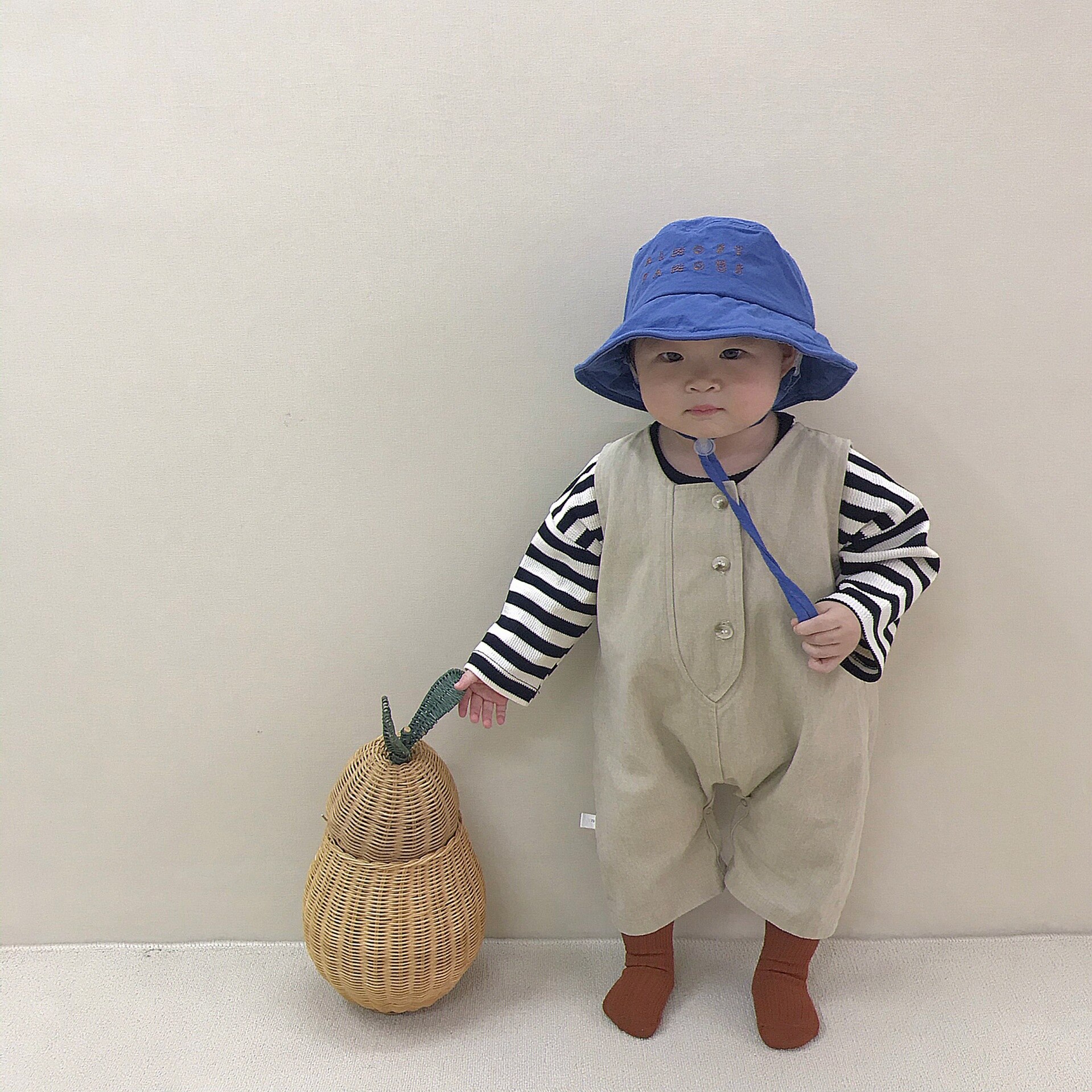 Baby Boy Denim Jumpsuit Autumn Infant Sleeveless Romper For Girls Kids Denim Overalls With Striped T Shirts