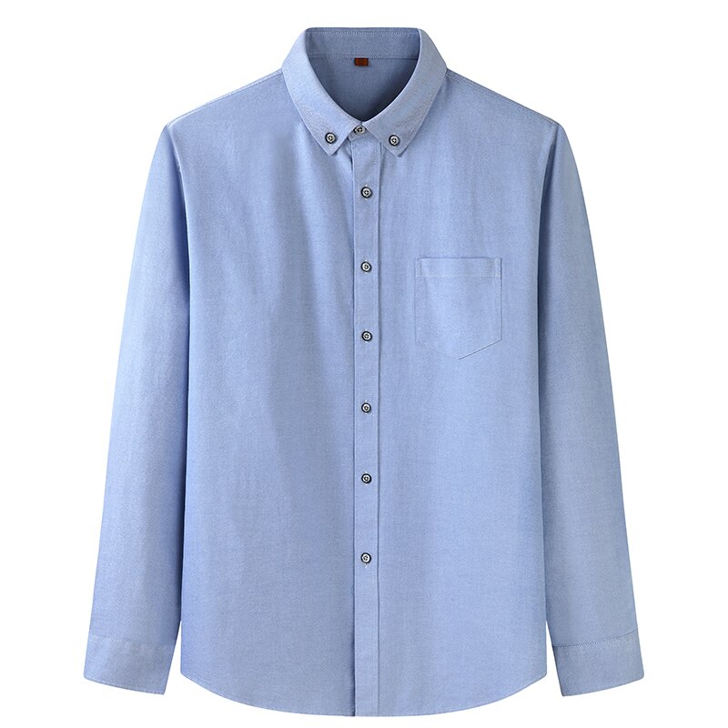 Plus størrelse vår og høst langermet skjorte herre 3x- 6xl 7xl 100%  bomull virksomhet fritids oxford skjorte (overdimensjonert ): Himmelblå / 7xl