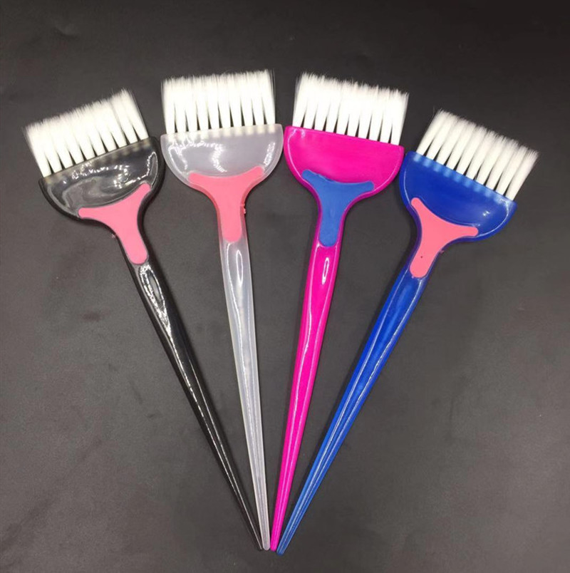 1pc PP Handle Natural Hair Brushes Resin Fluffy Comb Hairdressing Barber Hair Dye Hair Brush make up comb styling: White