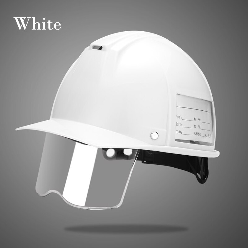 Safety Helmet ABS Hard hat with Half Protective Screen Work Cap Construction site Electrician Insulation Helmets High Strength: white