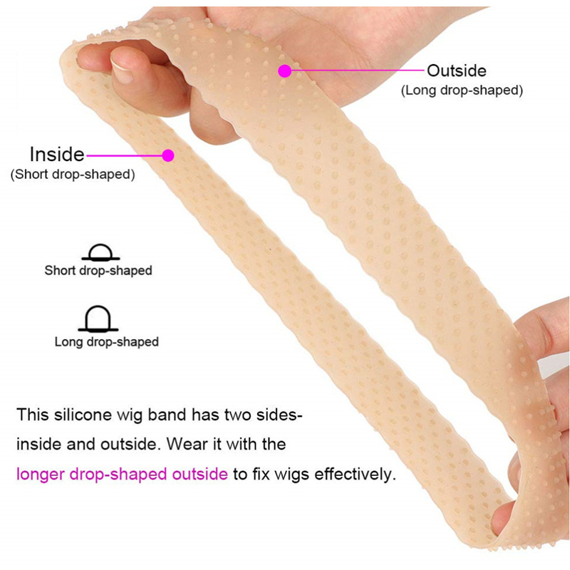 1PC No-Slip Wig Grip Band Transparent Silicone Wig Band Comfort Head Hair Band Extra Hold Wig Headband Adjustable Women Wig Band
