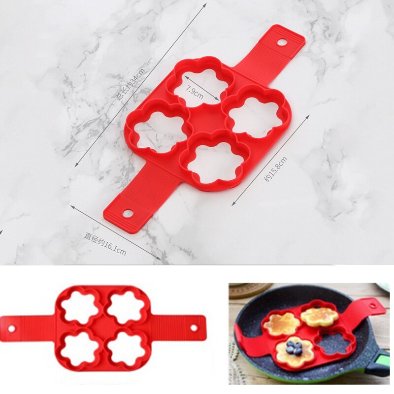 Anneau d'oeuf antiadhésif moule Shaper cercles oeuf frit crêpe Shaper Omelette moule acier inoxydable cuisine friture oeufs moule outils: 34x15.8cm
