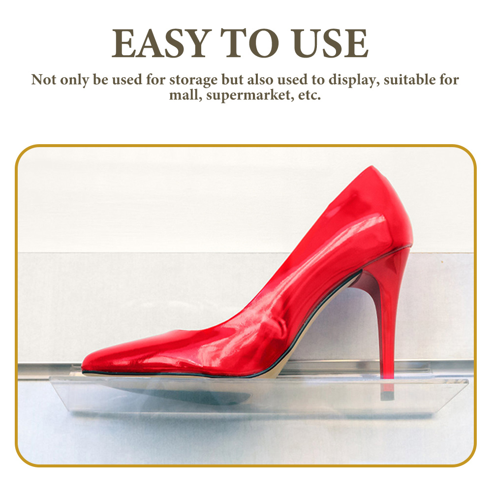 8 st ribbad vägghylla transparent skohållare skårplatta klar plast