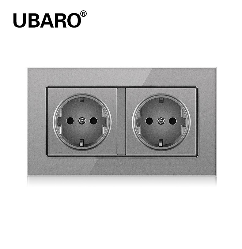 Ubaro 146*86 duitse standaard kristal gehard glas tomada priz stekkerdoos stopcontact stopcontact  ac100-250v: Ds-146-h2
