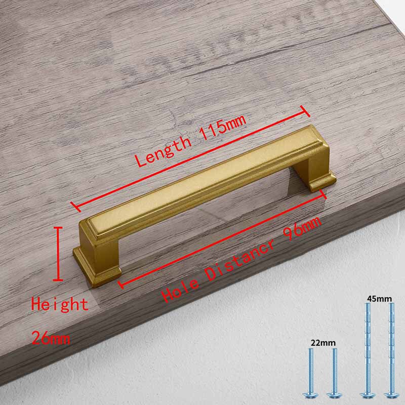 Simple Style Matte Gold Cabinet Handles Solid Aluminum Alloy Kitchen Cupboard Pulls Drawer Knobs Furniture Handle Hardware: BRONZE