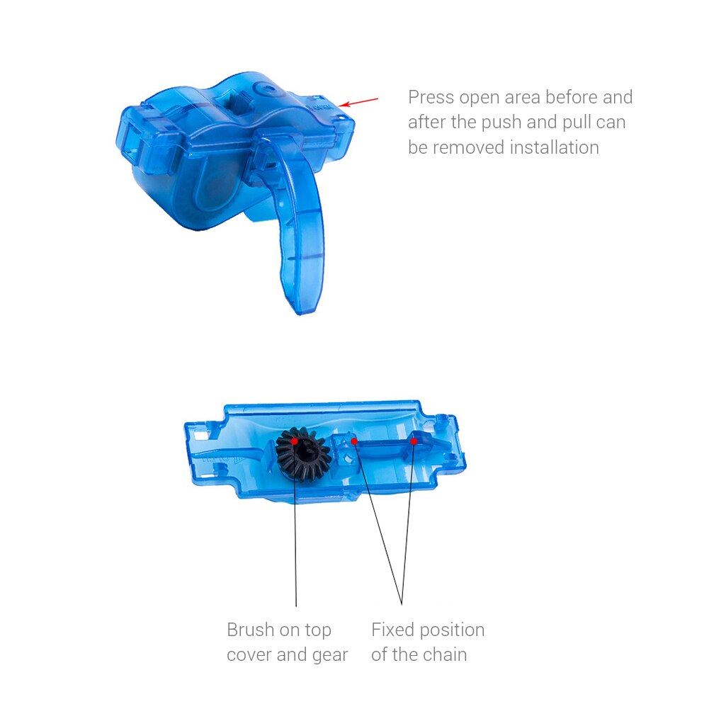 Portable Bicycle Chain Cleaner 3D Chain Brush Wash Tool Set Scrubber Wash Tool Mountain Cycling Cleaning Tool