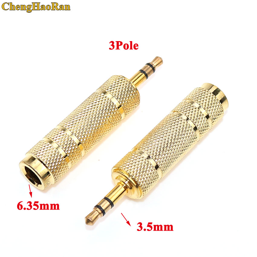 ChengHaoRan 2Stck Männlichen zu 6,5mm Weibliche 3,5 stecker zu 6,35 Jack Mono Stereo Lautsprecher Audio- Adapter konverter für telefon PC Notizbuch: Elfenbein